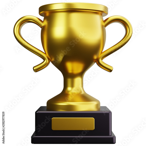 Golden Trophy Award 3D Illustrations