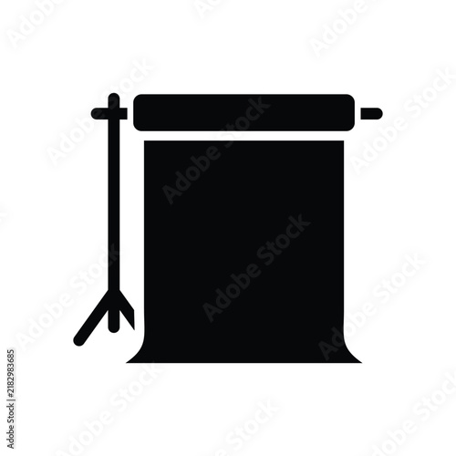Photography backdrop stand icon black silhouette