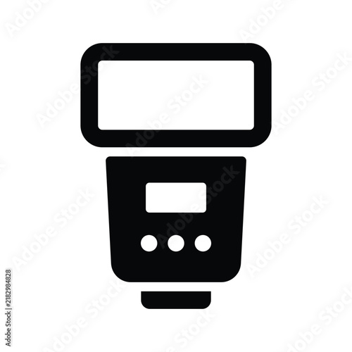 Camera flash speedlight icon vector