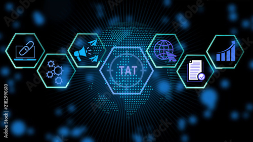 Fotografía Digital technology concept featuring a central hexagon with the acronym tat surr