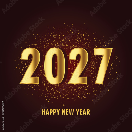 Happy New Year 2027 gold glitter background