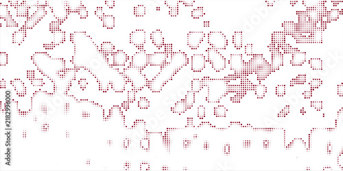 Red White Halftone Dots Abstract Background