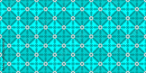 Snowflake Pattern With Winter Theme And Teal Color Christmas Design