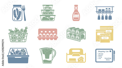 Grocery store products and food items.