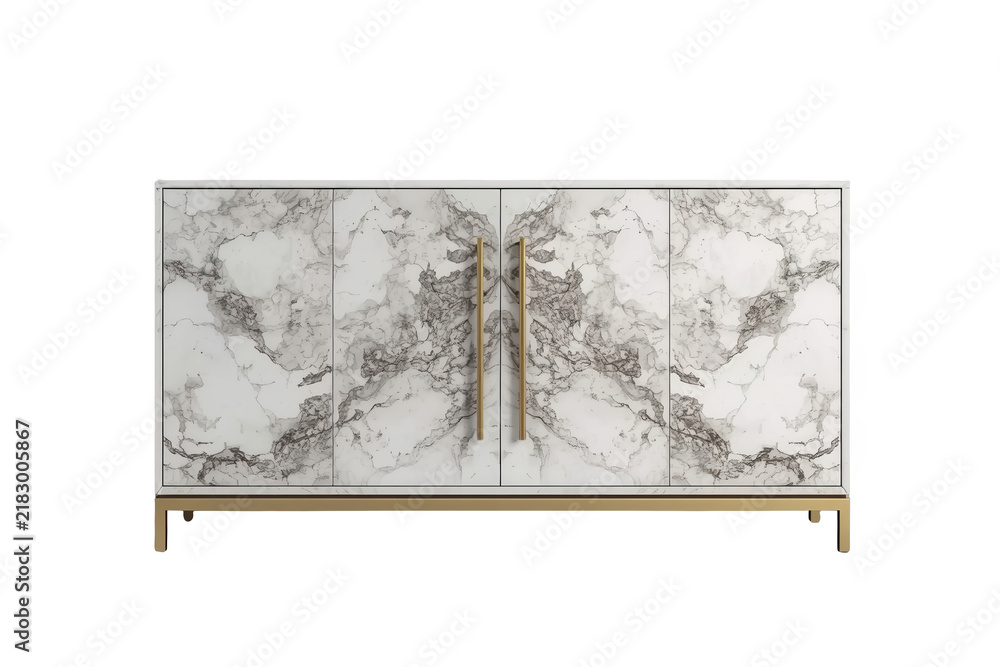 Obraz premium Elegant White Marble Sideboard Cabinet