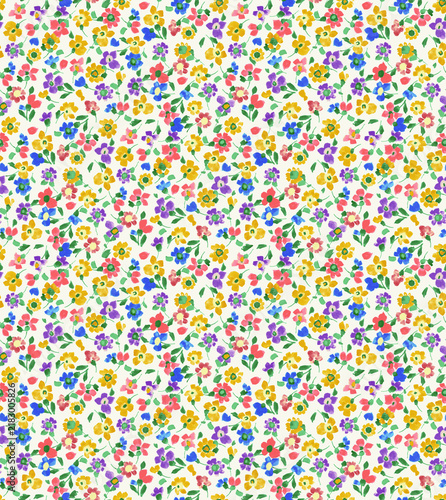 Watercolor Floral Seamless Pattern for Fabric and Wallpaper Design

