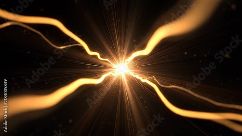 Golden Energy Streams Colliding at Light Core Loop 4K