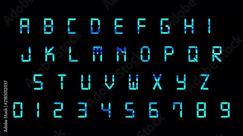 Alphabet A to Z Text Animation on Transparent Background, Neon Glowing Fire Letter Sign from A to Z with Alpha Channel.
