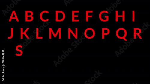 Alphabet A to Z Text Animation on Transparent Background, Neon Glowing Fire Letter Sign from A to Z with Alpha Channel.