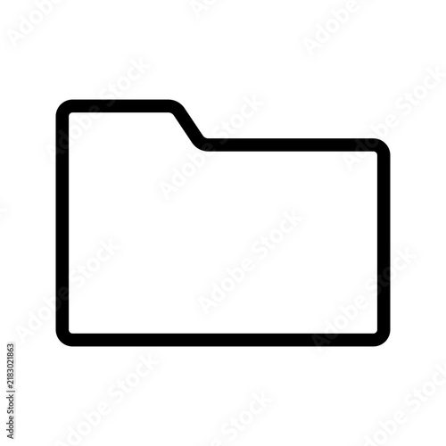 Minimalist file folder line icon for digital document storage