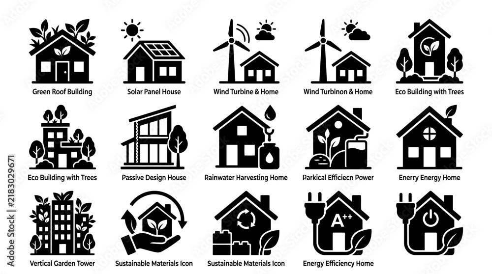 Obraz premium Eco Friendly Sustainable Energy Icons.