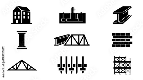 Construction icons and symbols set.