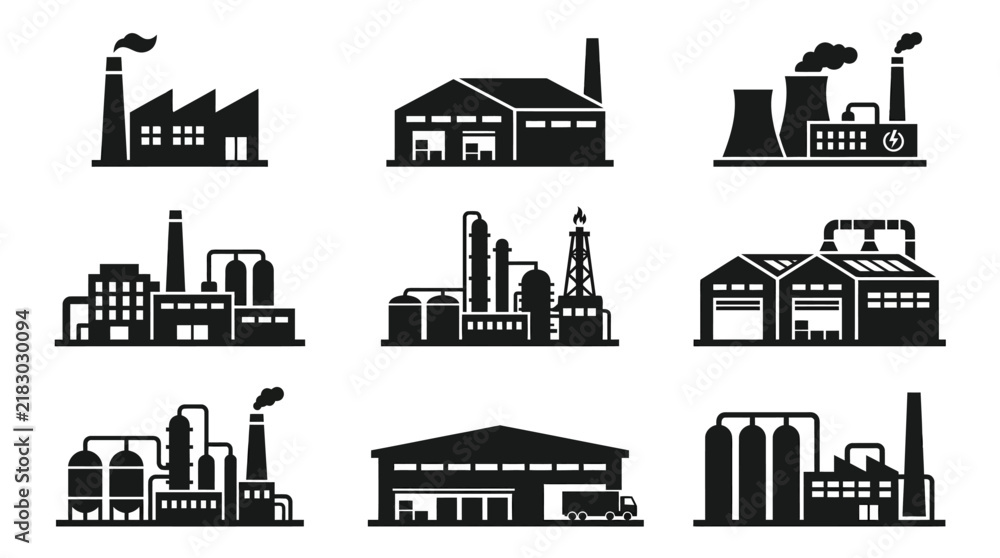 Fototapeta premium Industrial factory buildings and facilities.