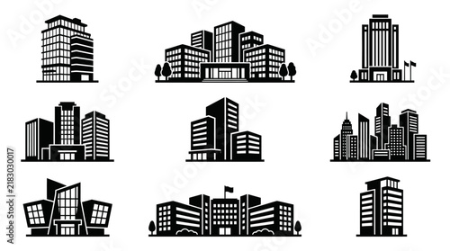 City skyline buildings and skyscrapers.