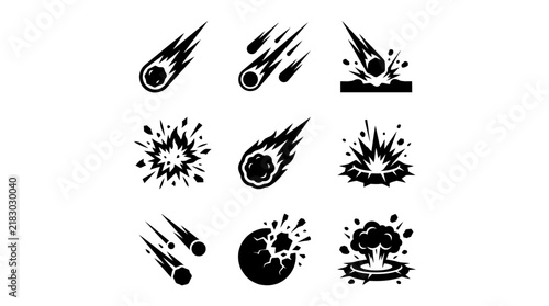 Collection of explosion and fire icons.