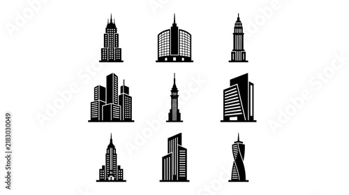 City Skyscrapers and Highrise Buildings.