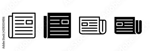 Bild auf Leinwand Newspaper icon set vector. news paper sign and symbolign