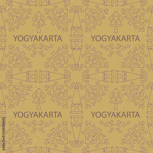 Naklejka Yogyakarta cultural icon repeating pattern background
