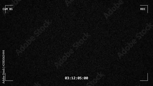 Retro CCTV Camera Viewfinder with Glitch Static and Noise Overlay