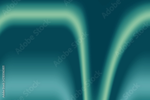 Abstract gradient curves with teal and pale green hues form a blurred background