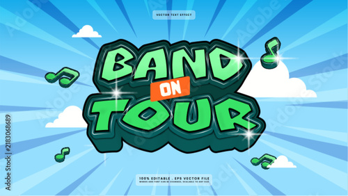 Band on Tour Music Concert Typography Text Effect Graphic Design