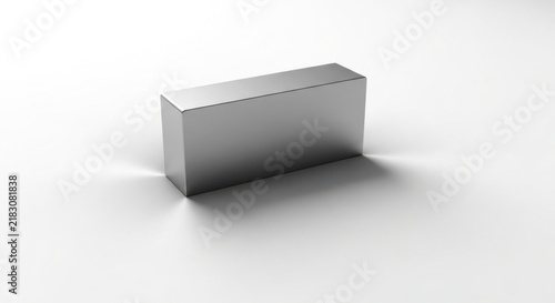 Shiny metallic rectangular prism shape for design and presentation