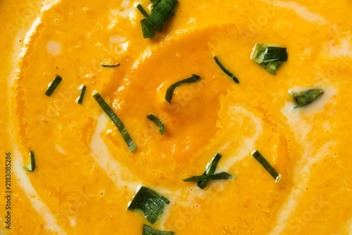 close up of a pumpkin soup