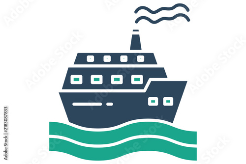 Cruise icon. solid icon style. icon related to sailing tours. holiday elements vector illustration