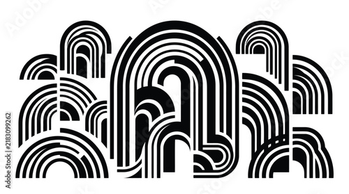 Geometric abstract waves and arches design