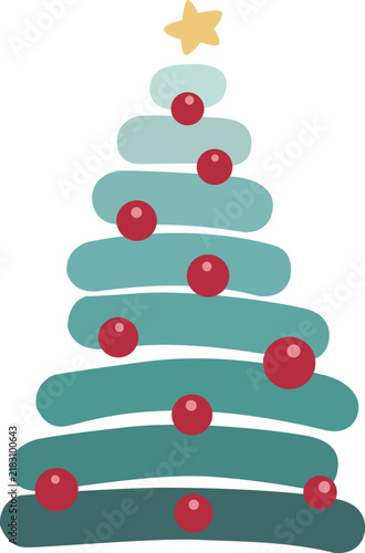 Christmas tree symbol illustration for Christmas holiday and new year event.