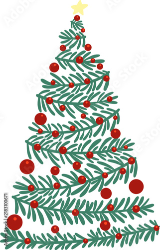Christmas tree symbol illustration for Christmas holiday and new year event.