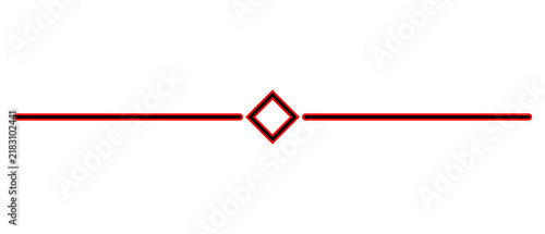 Obraz na płótnie An elegant black frame featuring a red interior and a diamond shape in the center