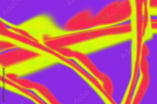 Abstract Swirling Motion Blur Yellow and Red on Purple Background