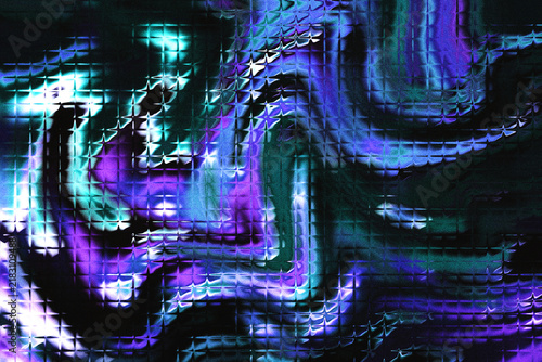 Abstract Swirling Blue and Purple Grid Background