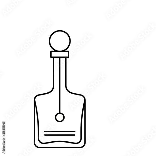 Outline of a bottle with a round stopper