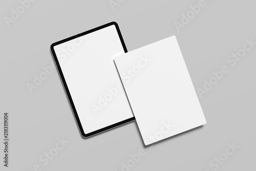 Realistic tablet website presentation blank mockup design