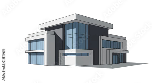 Modern Office Building Architecture Design.