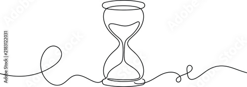 Continuous one line drawing of an hourglass