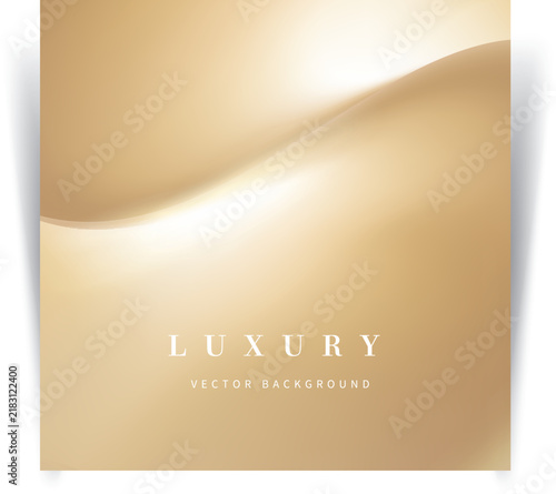 Abstract liquid golden wave design on a smooth beige gradient background. This elegant concept is perfect for luxury fashion advertising and premium product displays.