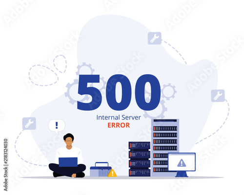 500 internal server error concept illustration. Suitable for landing page, ui, web, App intro card, editorial, flyer, and banner.