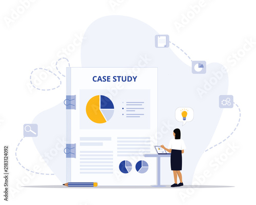 Case study and analysis concept illustration. Suitable for landing page, ui, web, App intro card, editorial, flyer, and banner.