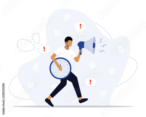 Urgent concept illustration. Suitable for landing page, ui, web, App intro card, editorial, flyer, and banner.