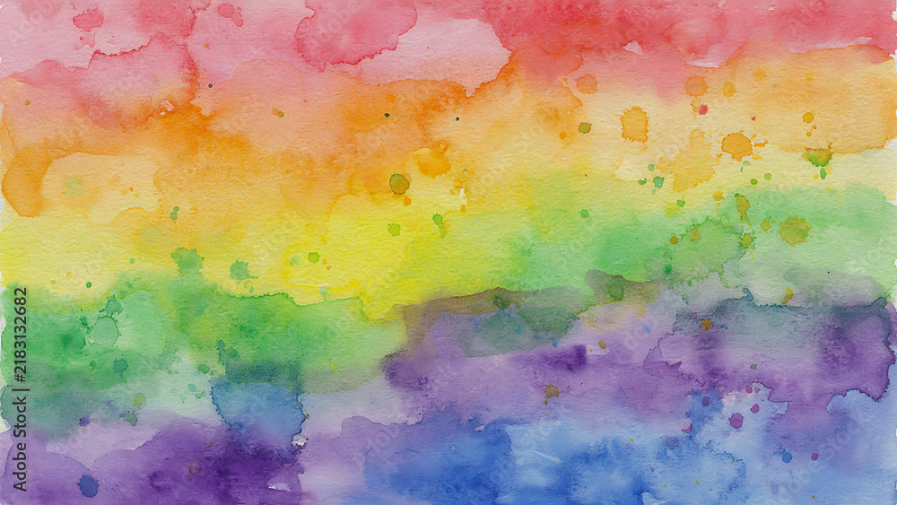 Fototapeta premium Abstract Rainbow Watercolor Texture on Paper