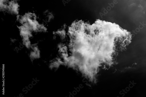 Fototapeta white cloud on black background.