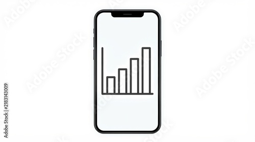 Smartphone showing a simple bar graph on the display screen