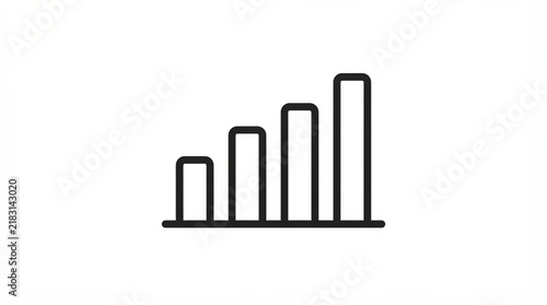 Simple bar chart icon with four increasing columns for business data growth