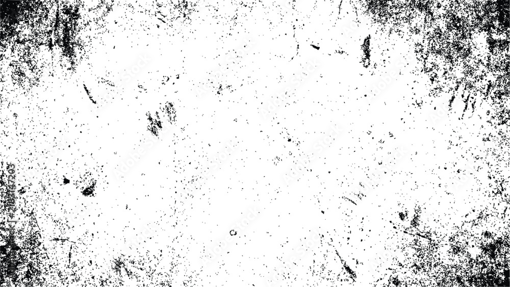Fototapeta premium Grunge texture. Grunge distressed stamp texture. Black ink splatters on transparent background. Vector illustration.