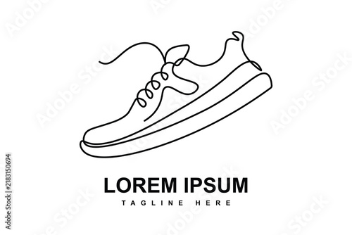 Sneaker Line Art Logo Concept for Footwear Brand