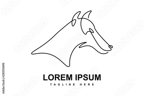 Dog Head Continuous Line Drawing Logo Design