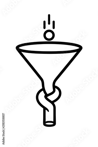 Commercial business sales funnel icon for marketing lead conversion and strategic data filtering process